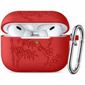 Odbeai AirPods Pro 2nd Gen Case Flower Engraved Soft Silicone Blue Cover