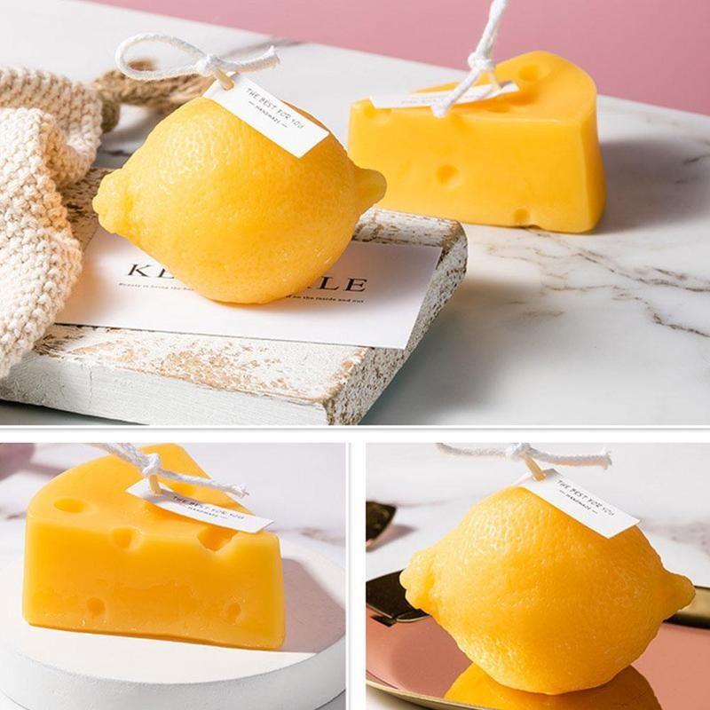 Orange Shaped Scented Candle Fruit Soy Wax Candle Smokeless Oil Aromatherapy Candle Cool Candles Shaped Candles Novelty Candle for Wedding Holiday Birthday Party Decor Aesthetic Candles for Women with Flower Fragrance