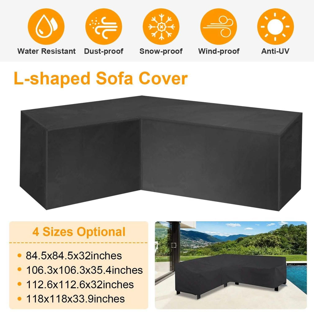 Outdoor L Shape Sofa Covers Water Resistant