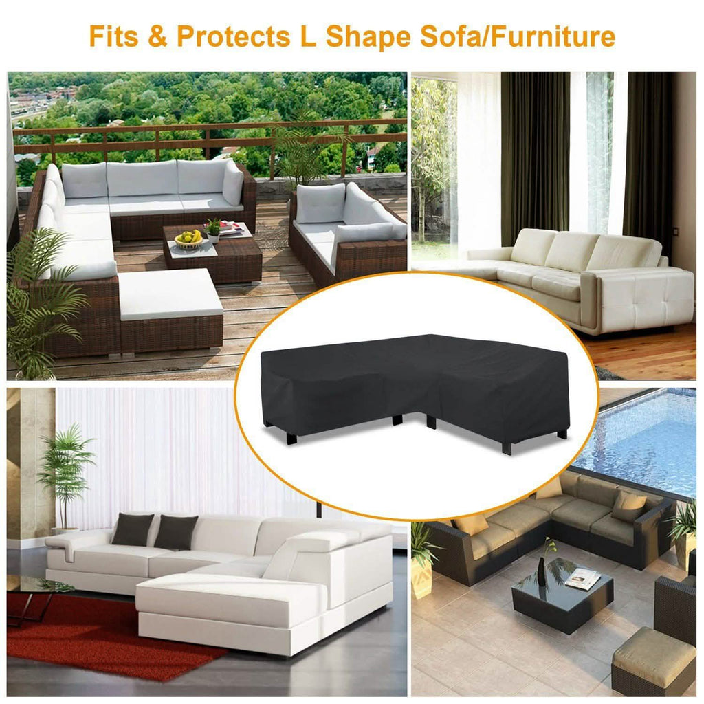 Outdoor L Shape Sofa Covers Water Resistant