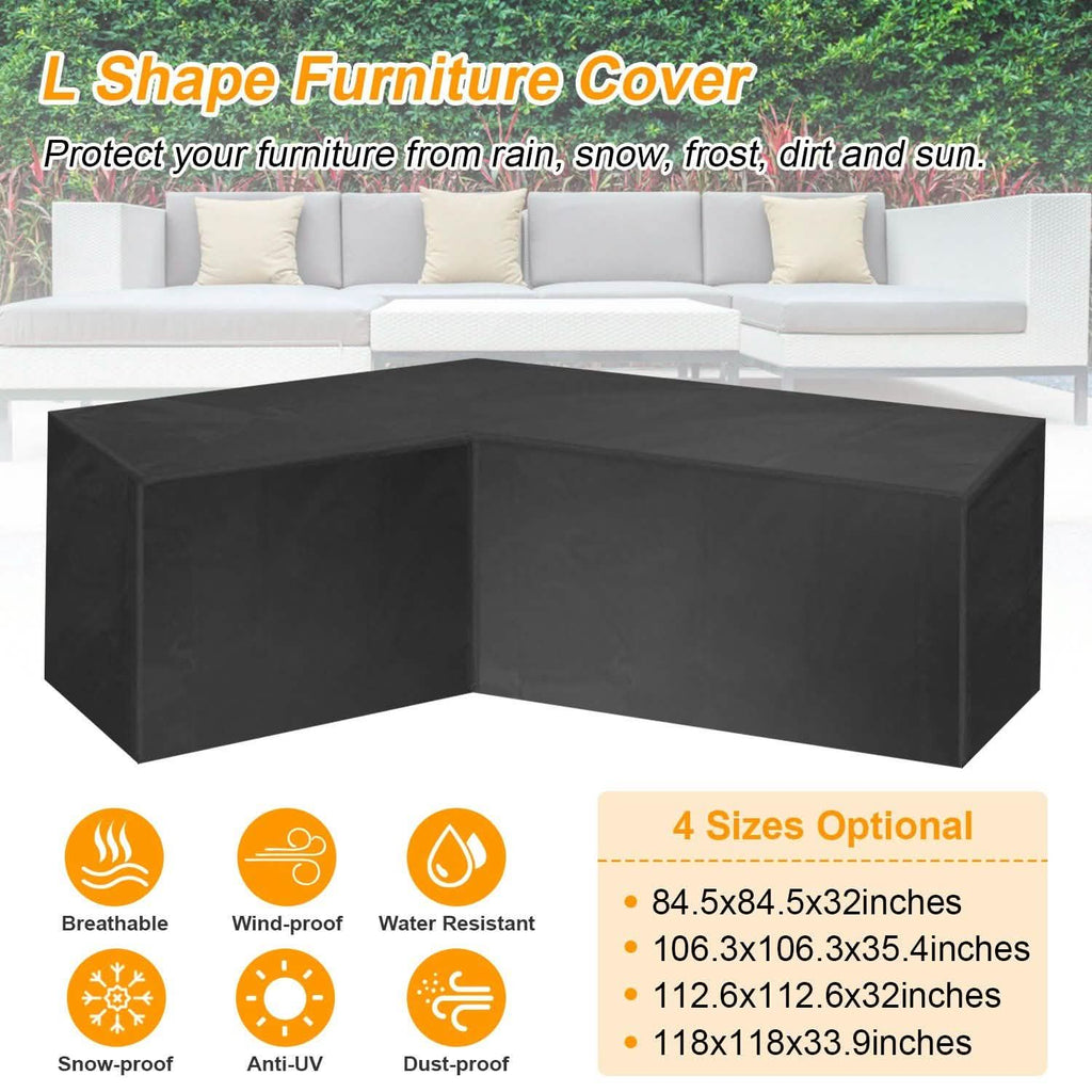 Outdoor L Shape Sofa Covers Water Resistant