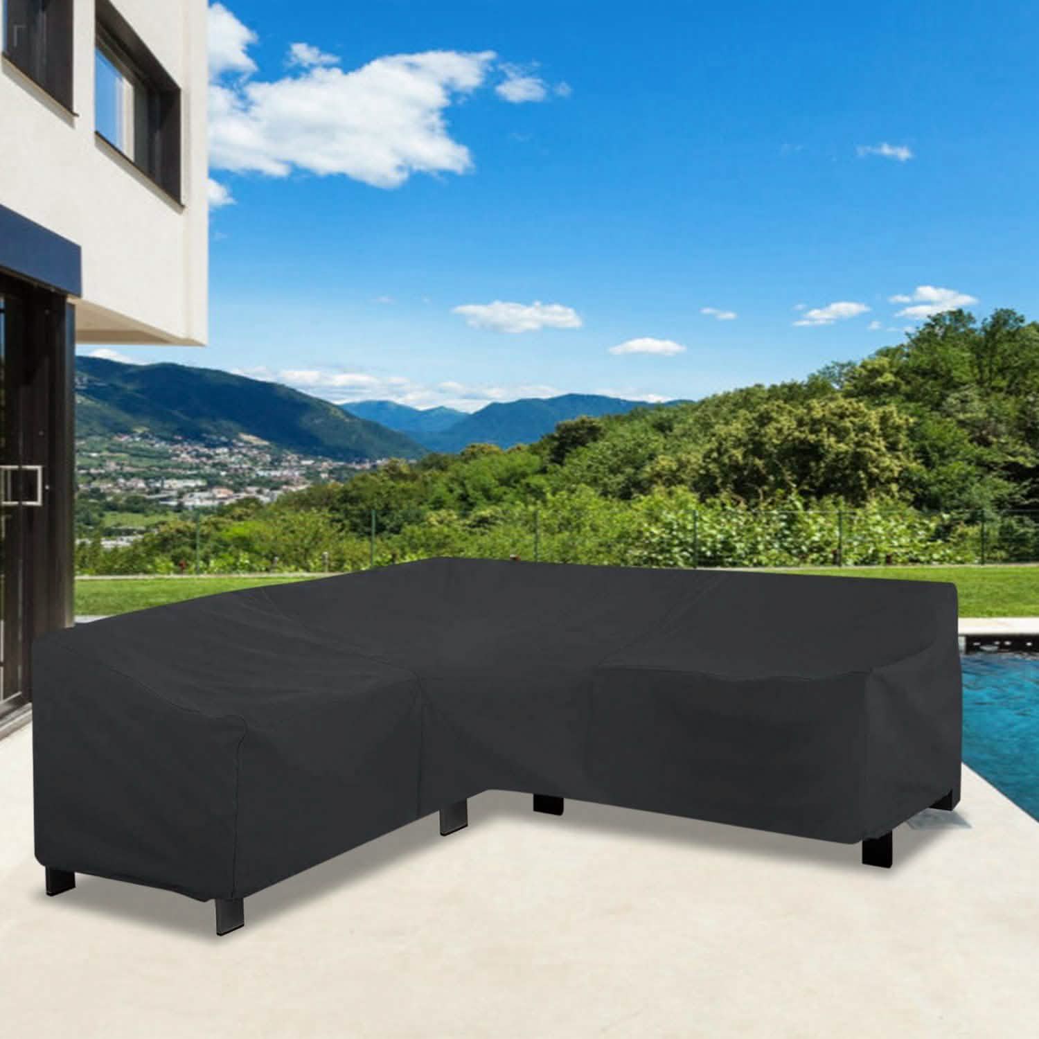 Outdoor L Shape Sofa Covers Water Resistant