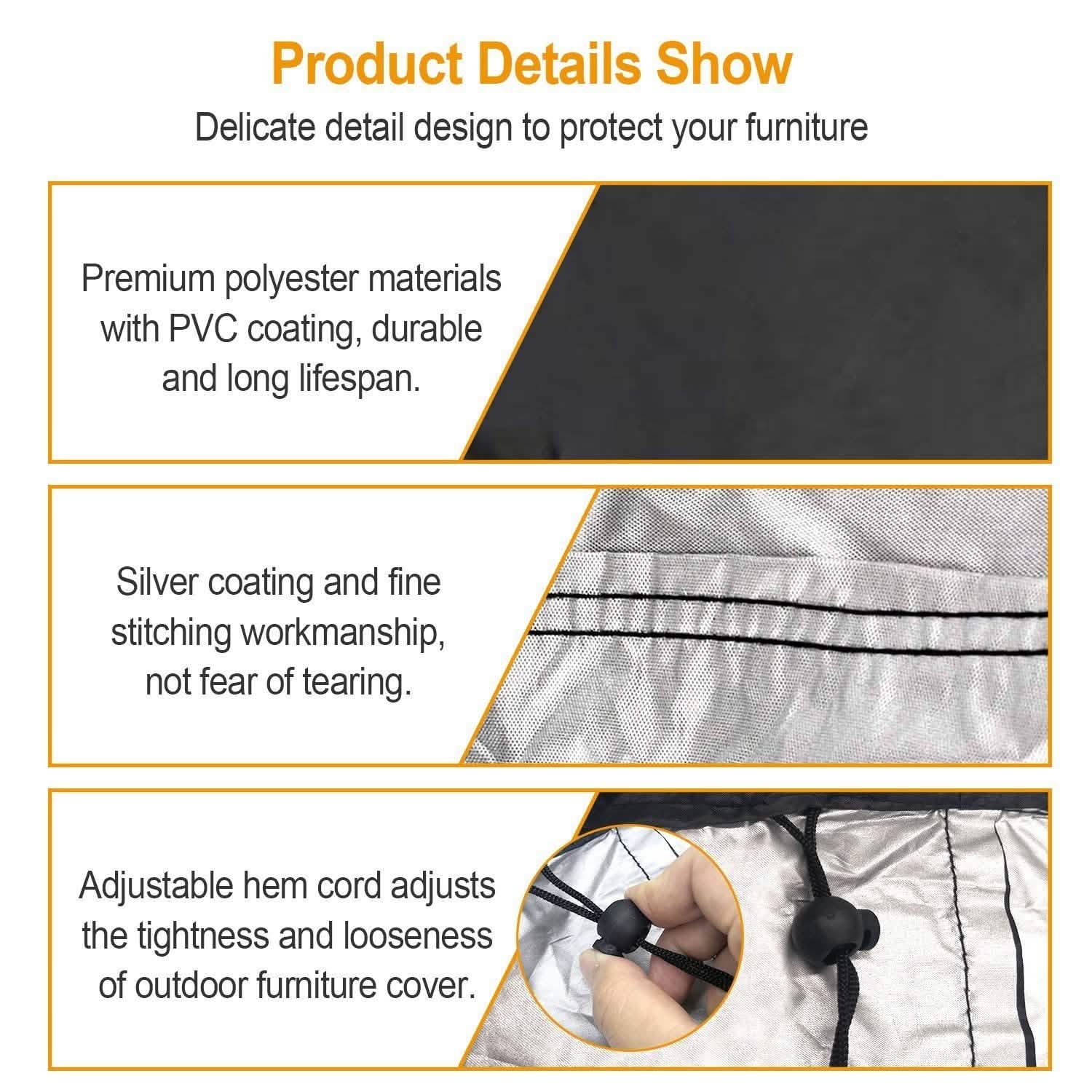 Outdoor L Shape Sofa Covers Water Resistant