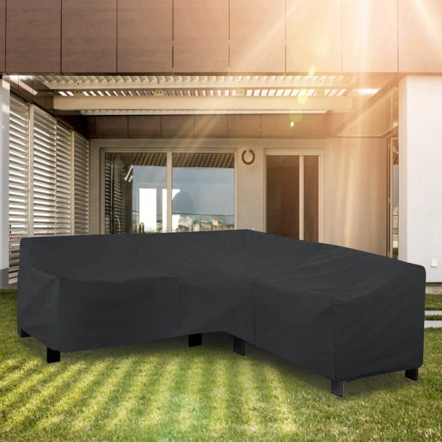Outdoor L Shape Sofa Covers Water Resistant