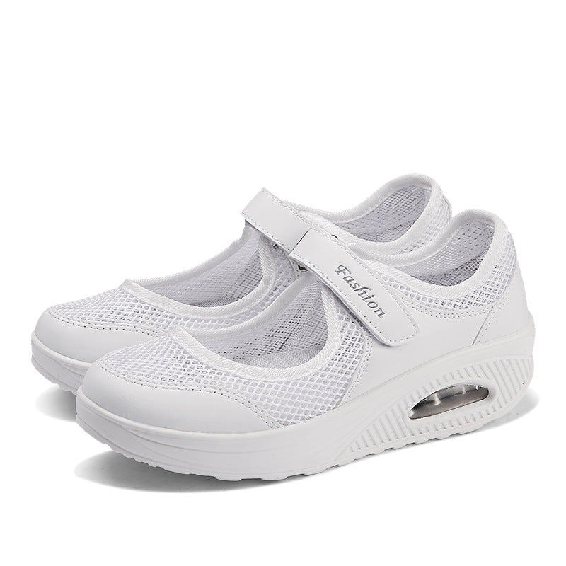 Outdoor large-size mesh shoes rocking shoes women's shoes air cushion mesh shoes sneakers foot covers