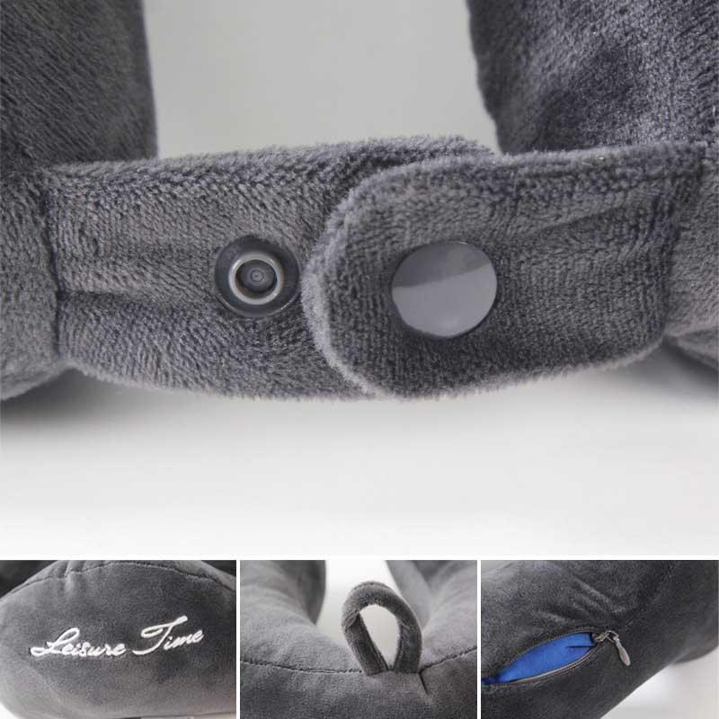 Outdoor Neck Support Pillow Headrest Travel Folding Slow Rebound Journey Trip Cushion Memory Foam Travel Pillow Neck Pillow, Ideal for Airplane Travel Comfortable Lightweight Improved Support Design Machine Washable Cover Must Have Travel Accessories