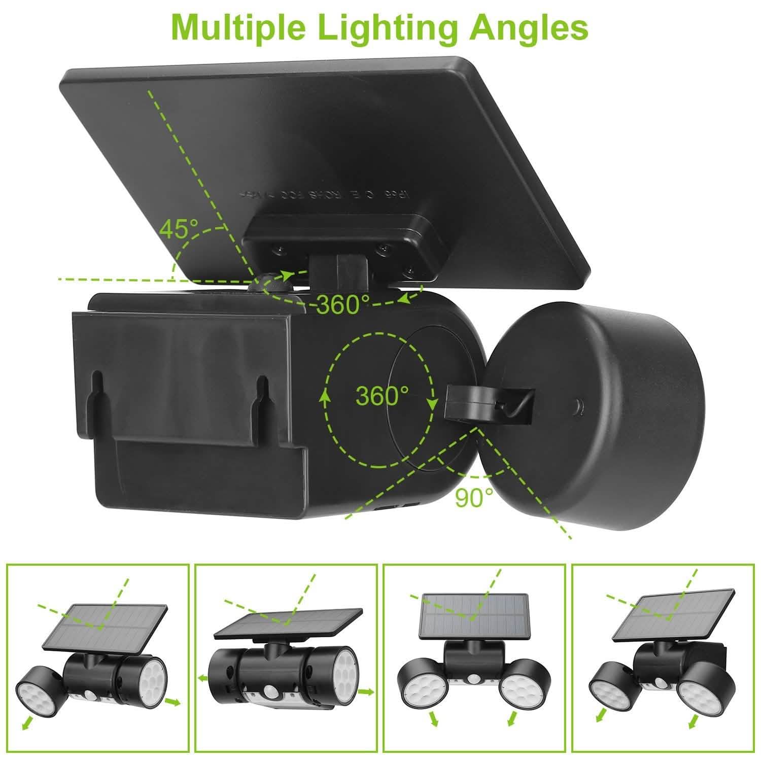 Outdoor PIR Motion Sensor Dusk To Dawn Solar Wall Lamps IP65 Waterproof