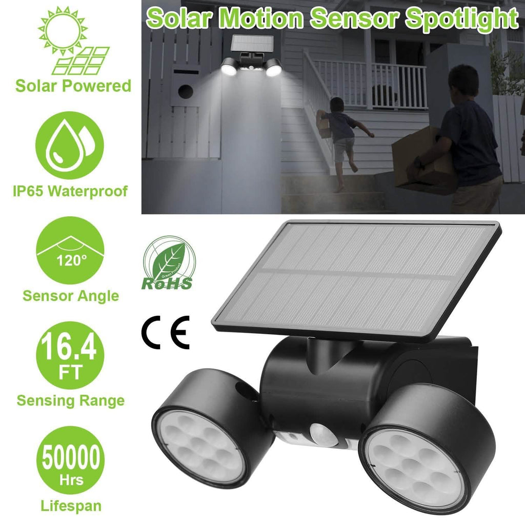 Outdoor PIR Motion Sensor Dusk To Dawn Solar Wall Lamps IP65 Waterproof