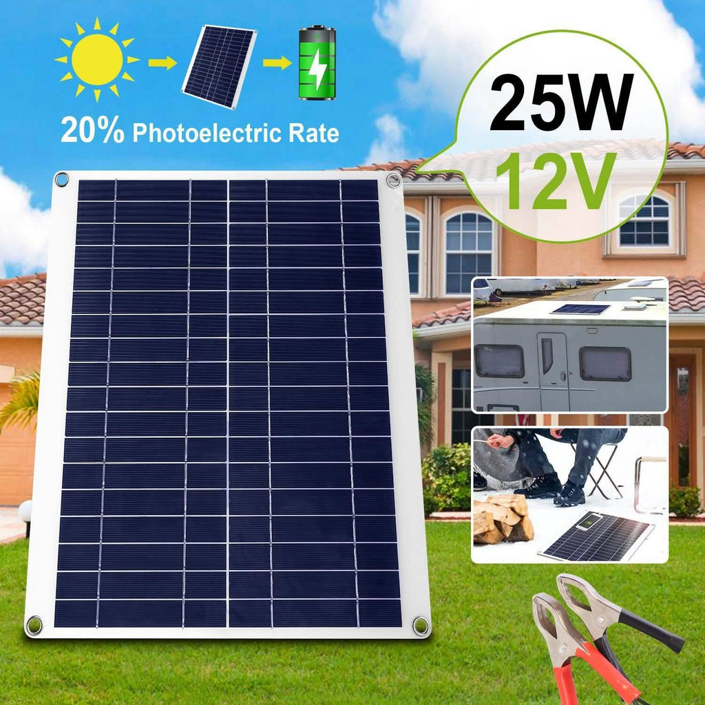 Outdoor Solar Panel 12V 25W Car Battery Charger