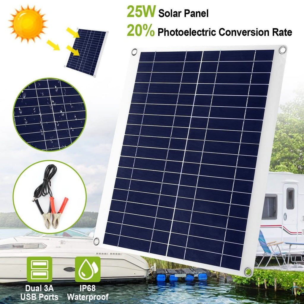 Outdoor Solar Panel 12V 25W Car Battery Charger