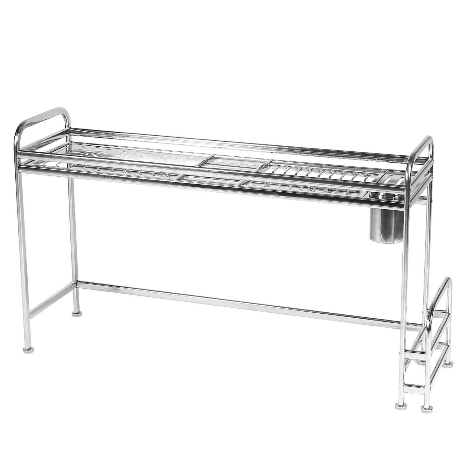 Over Sink Dish Drying Rack with Cutlery Holder