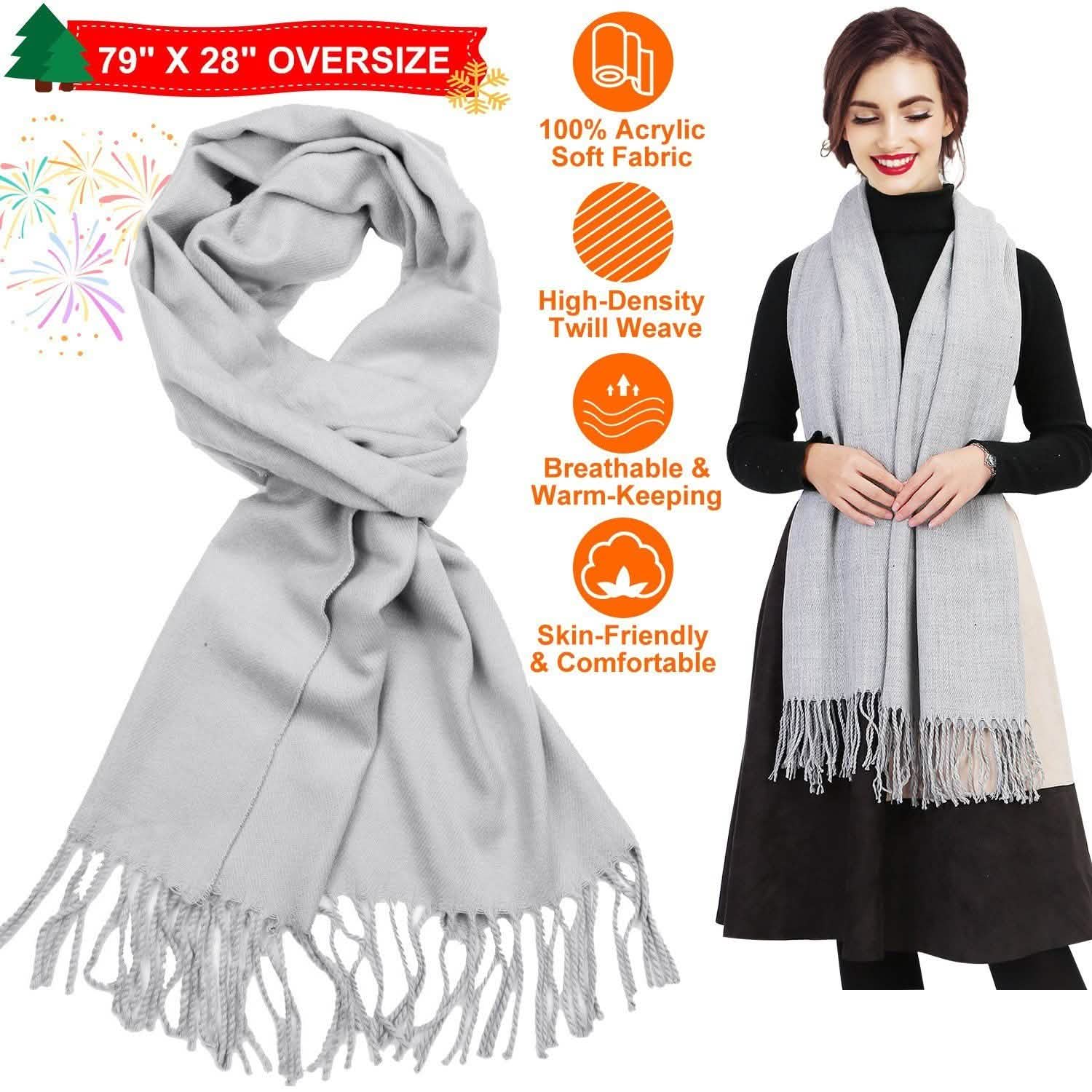 Oversize Cashmere Wool Shawl Wrap Blanket