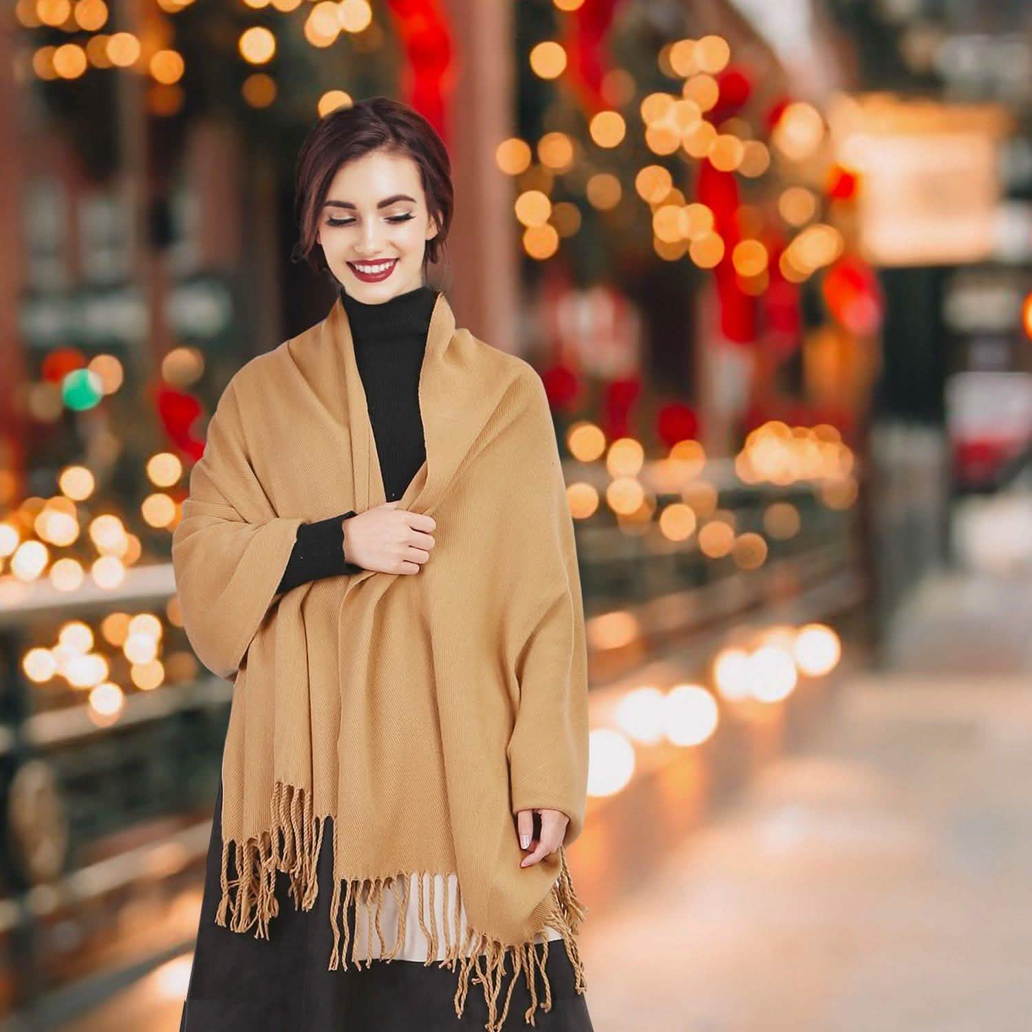 Oversize Cashmere Wool Shawl Wrap Blanket
