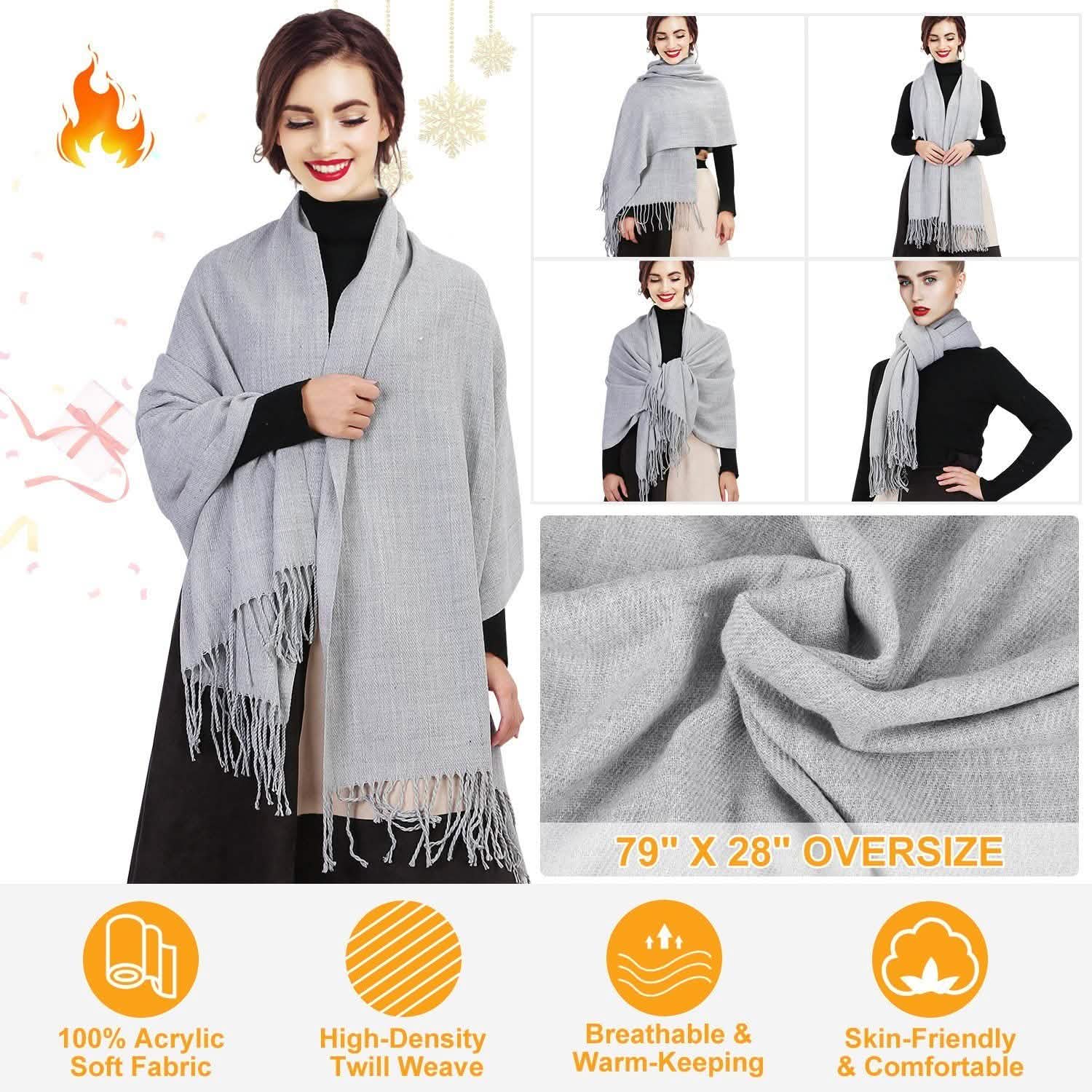 Oversize Cashmere Wool Shawl Wrap Blanket