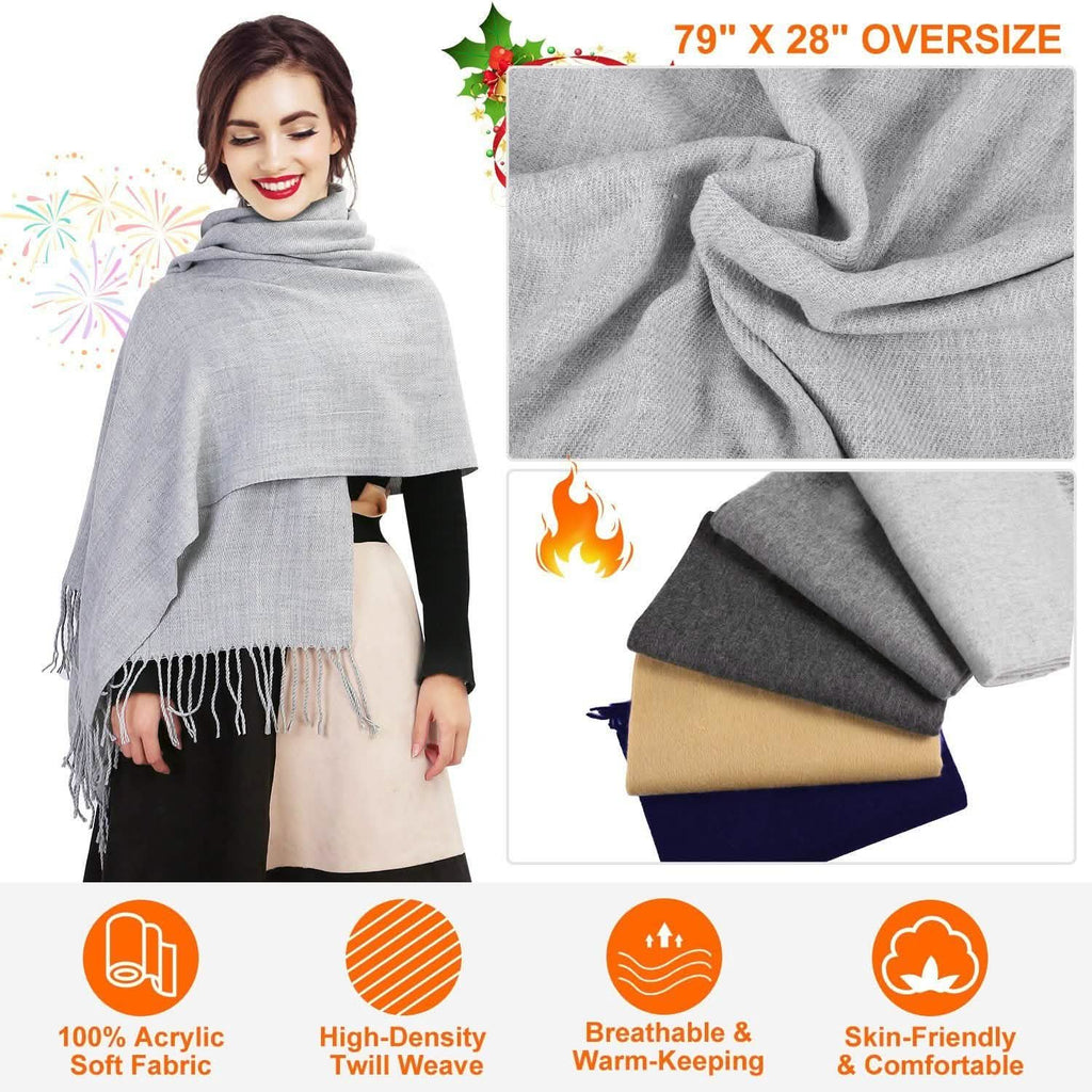 Oversize Cashmere Wool Shawl Wrap Blanket