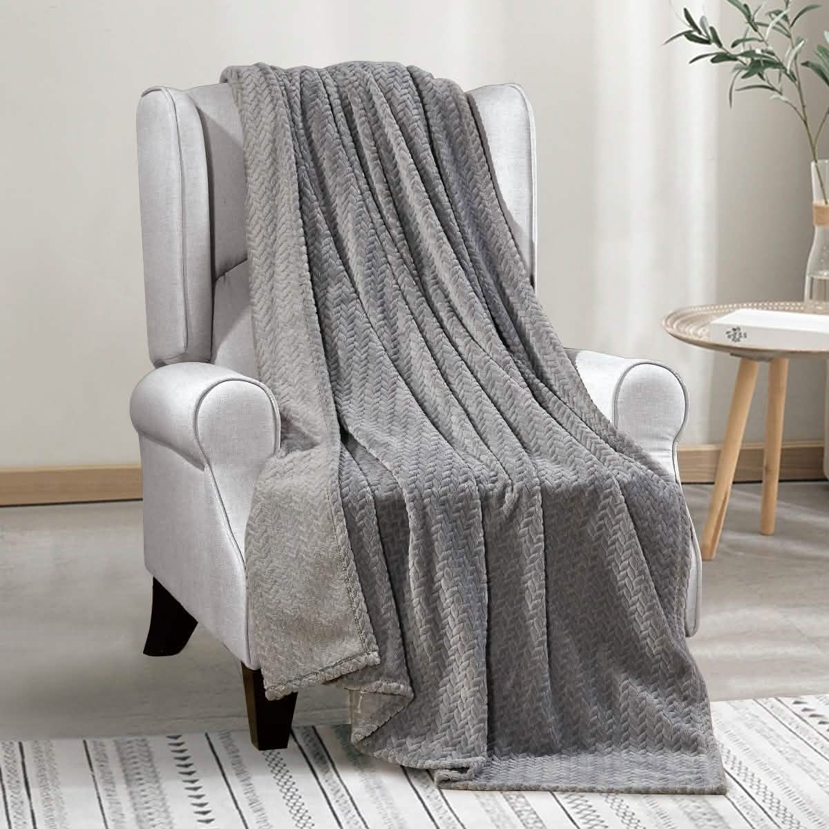 Oversized  Chevron Braided Throw Blanket