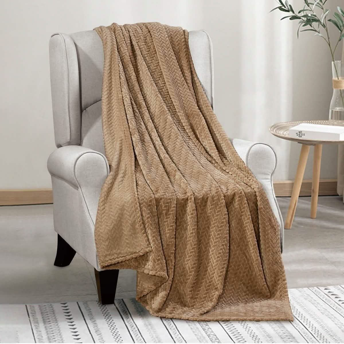 Oversized  Chevron Braided Throw Blanket