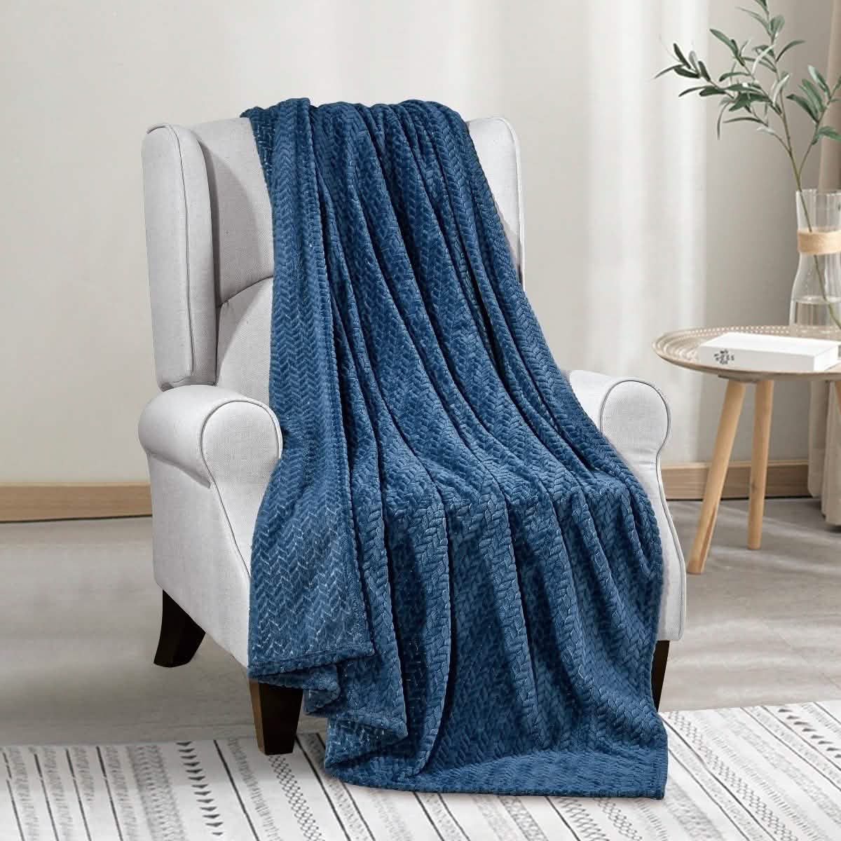Oversized  Chevron Braided Throw Blanket