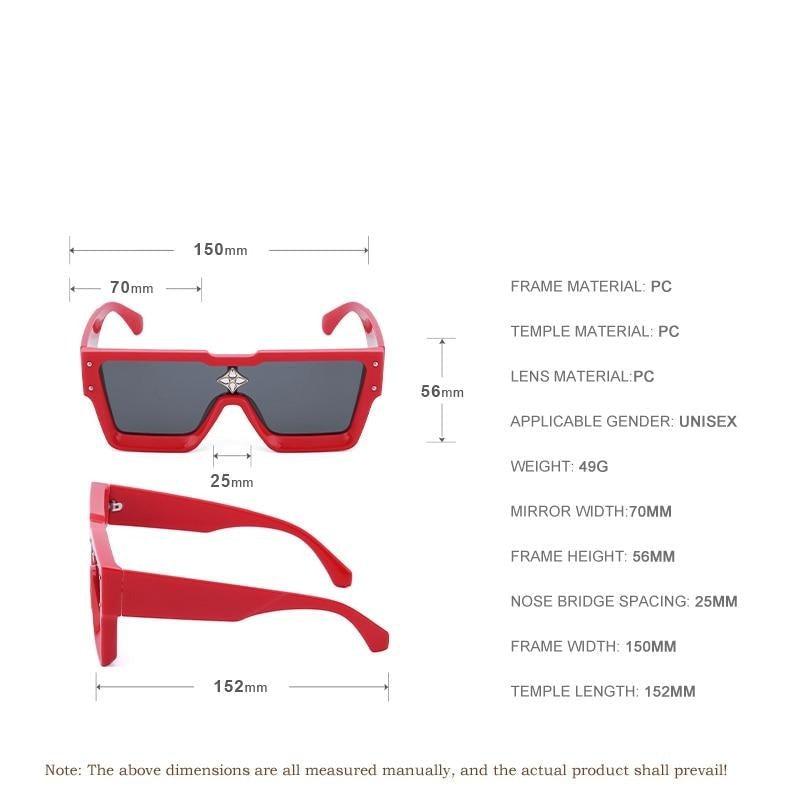 Oversized Square Shape Sunglasses For Women & Men New  Luxury Design Sun Glasses For Female New Fashionable  Large Frame Silver Mirror Eyewear
