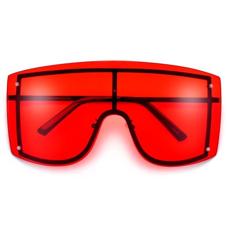 Oversized Women Blue & Yellow Gradient Sunglasses  Fashionable Rimless In Metal For Female New Shades Personality Eyewear