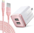 Overtime Apple MFi Certified Lightning Cable 6ft with Dual USB Wall Charger Adapter