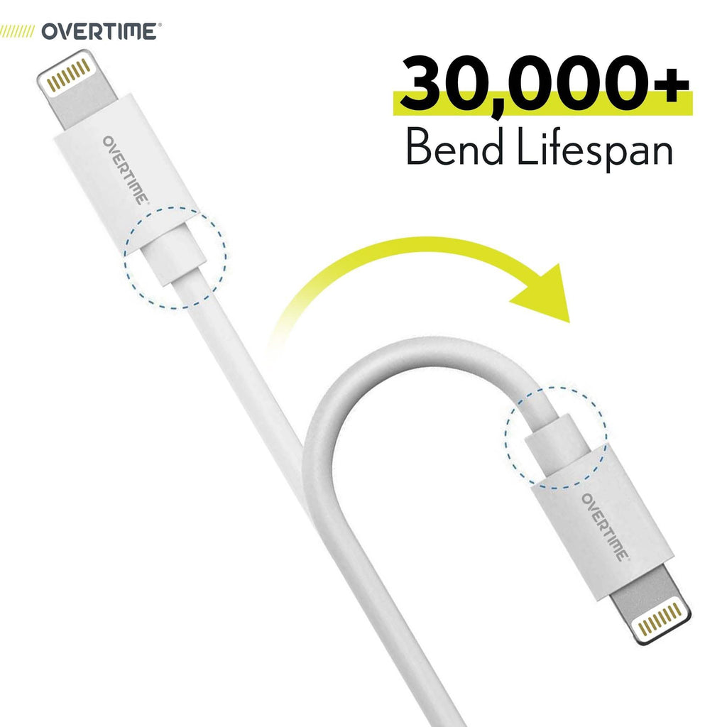 Overtime Apple MFI Certified Lightning to USB Cable, iPhone Charger and Sync Cable 4Ft White