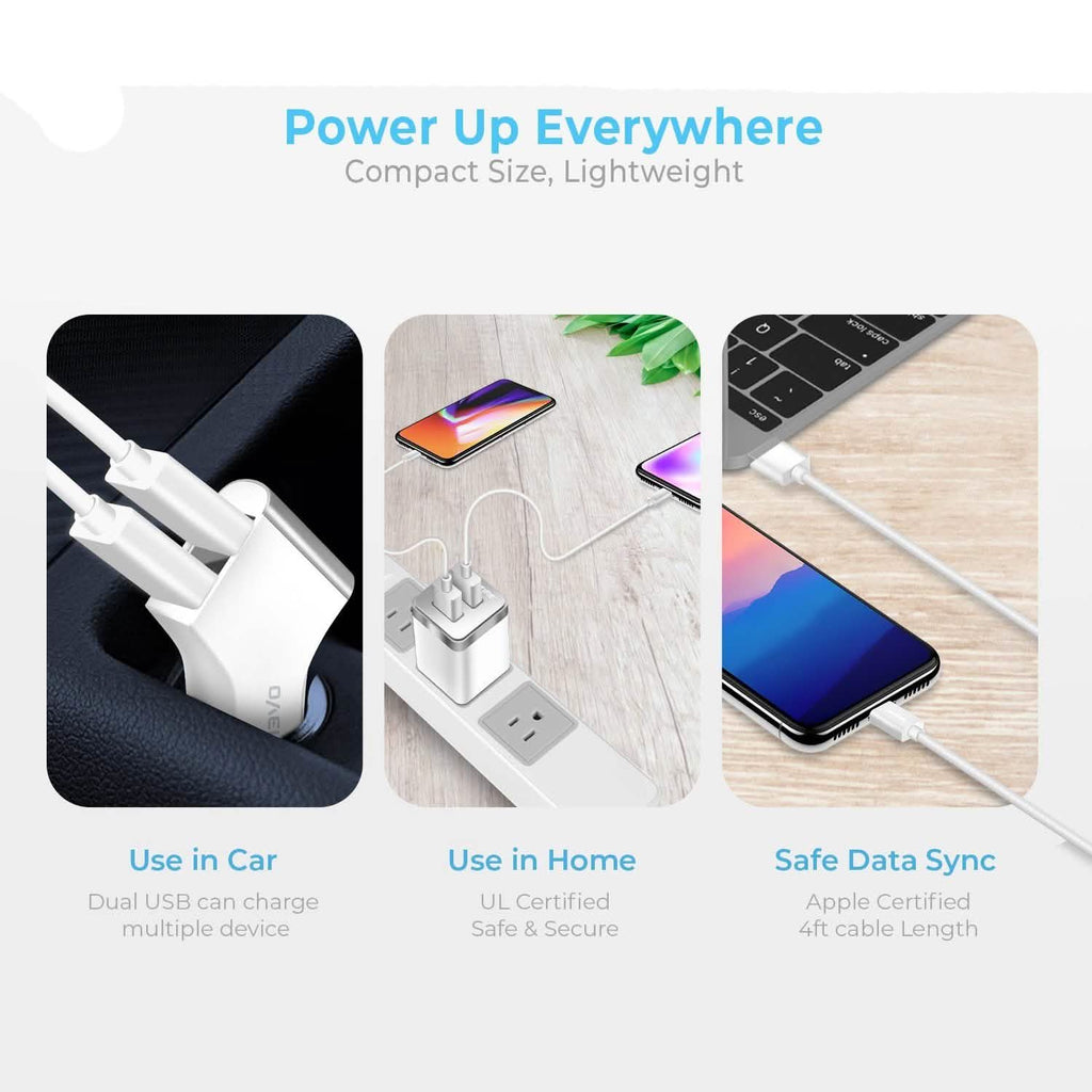 Overtime Dual iPhone Car Charger Set