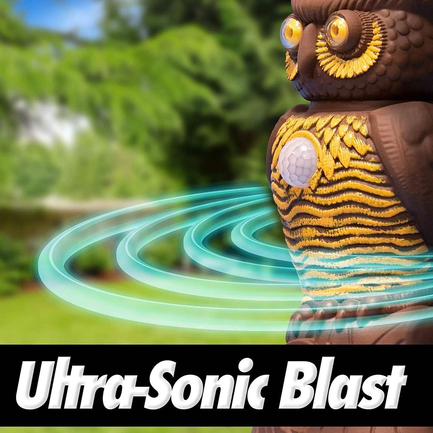 Owl Alert Statue - Targets Outdoor Pests Like Racoons, Deer, Rabbits, Squirrels, Mice and More