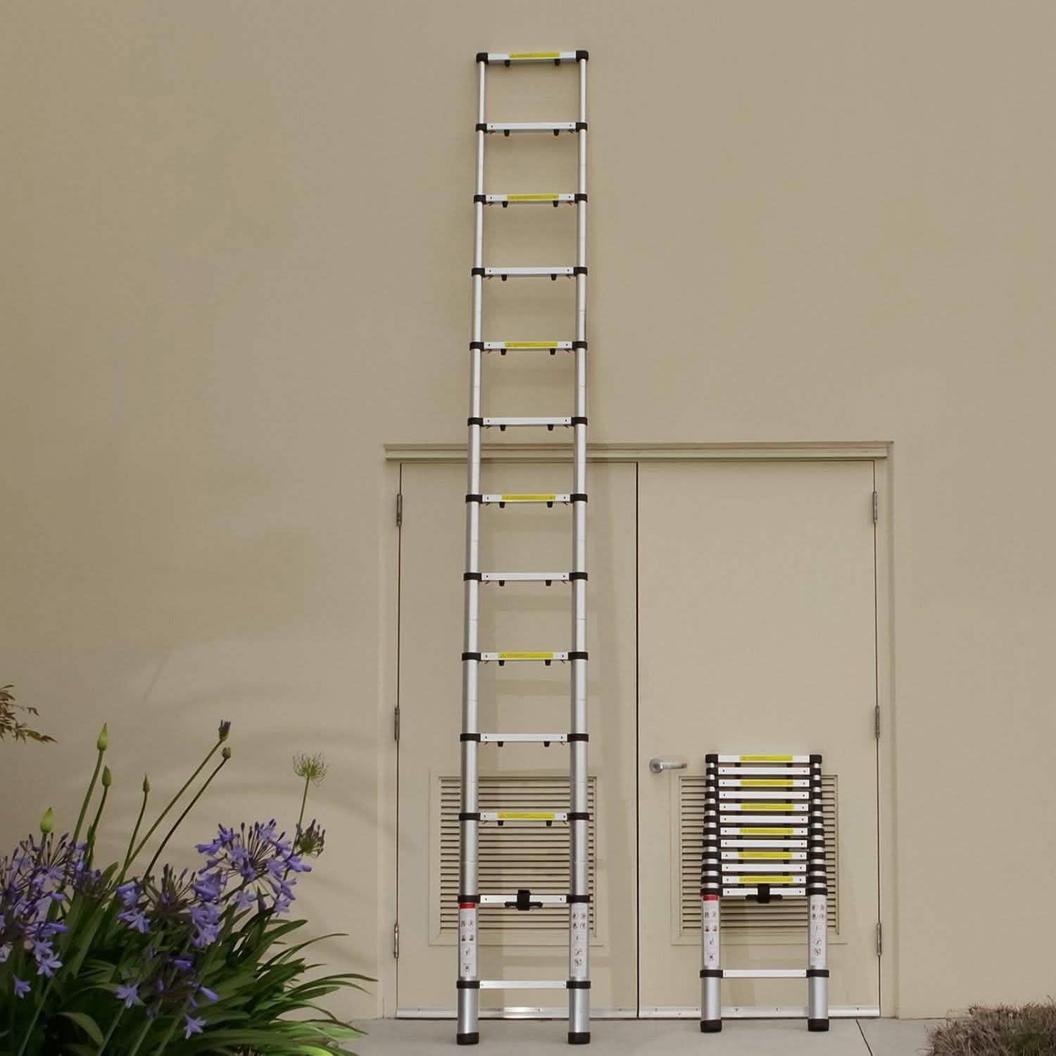 OxGord Aluminum Telescopic Extension Ladder 12.5ft. Telescope