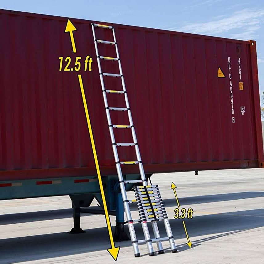OxGord Aluminum Telescopic Extension Ladder 12.5ft. Telescope