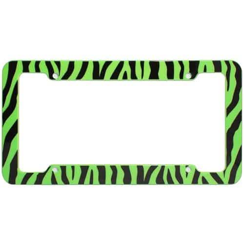 OxGord Plastic License Plate Frame with Zebra/Tiger Stripes