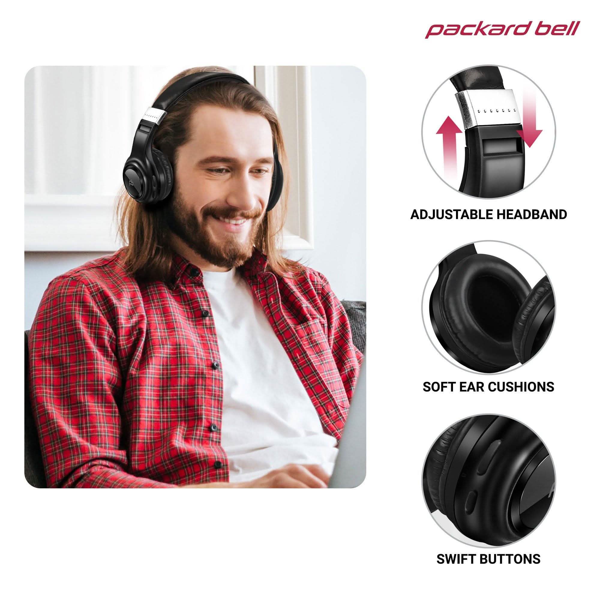 Packard Bell  Dynamic Audio Wireless Headphones - Rechargeable HD Headset