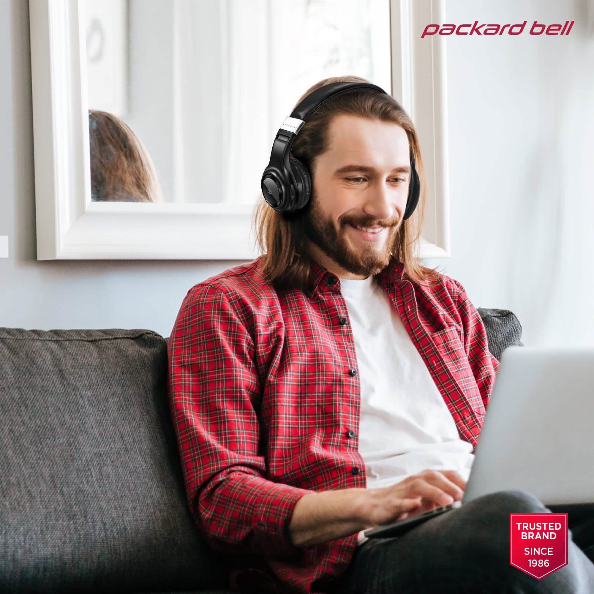 Packard Bell  Dynamic Audio Wireless Headphones - Rechargeable HD Headset