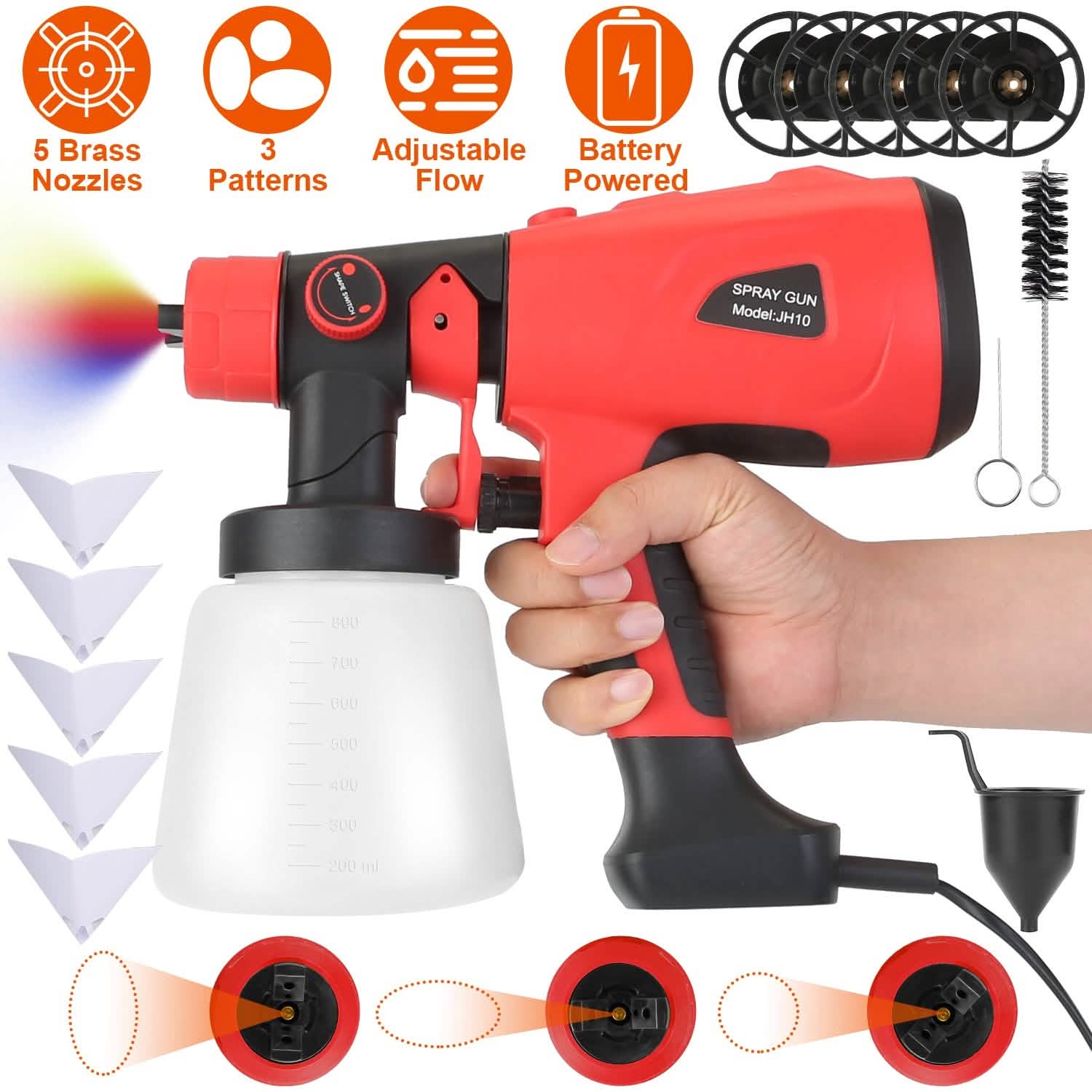 Paint Sprayer HVLP Handheld Painter with 3 Spray Patterns