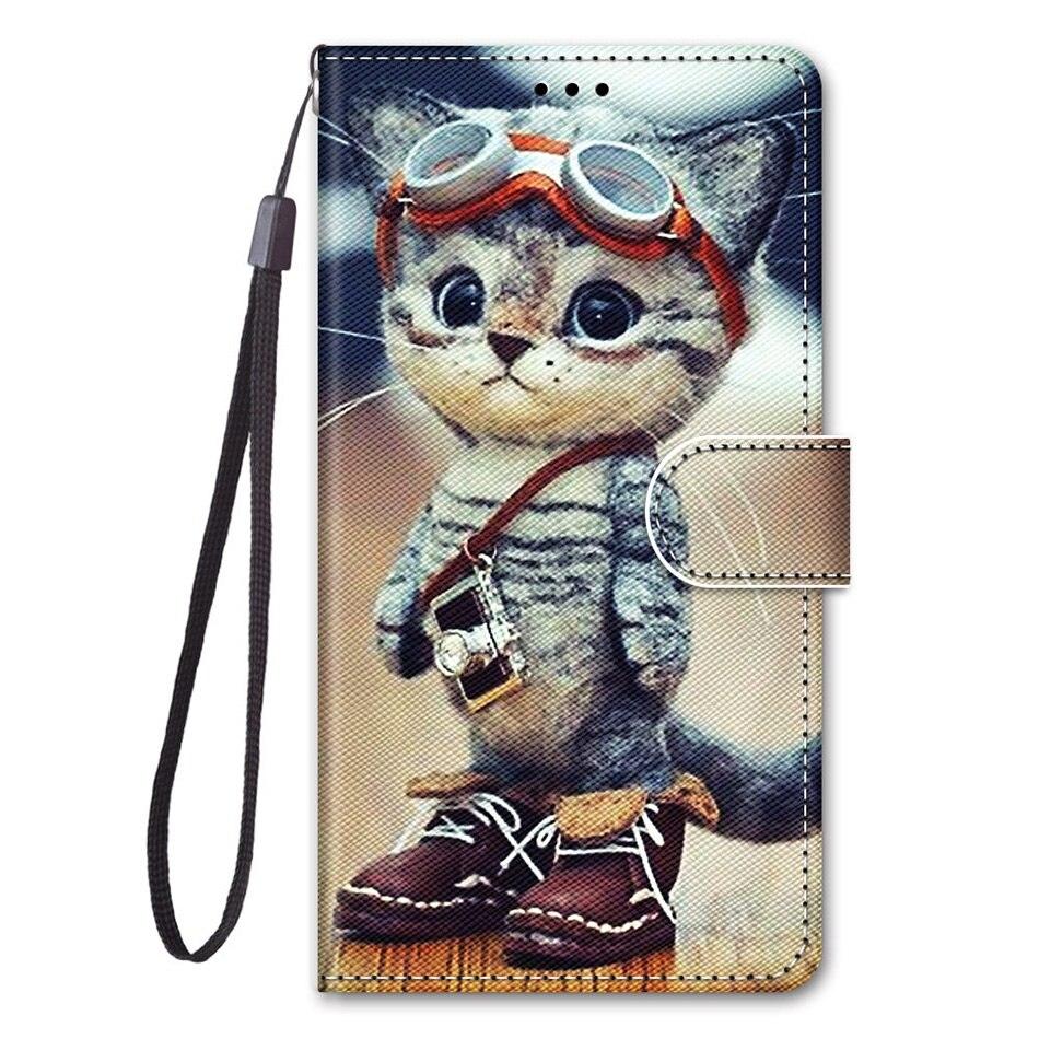 Painted Leather Flip Phone Case For Xiaomi Redmi 8 9 9A 9C 9T Redmi 10 Lion Cat Butterfly Wallet Card Holder Stand Book Cover Colorful PU Leather Wallet Flip Cover Shockproof Card Slots Holder Side Pocket Magnetic Closure Stylish Case