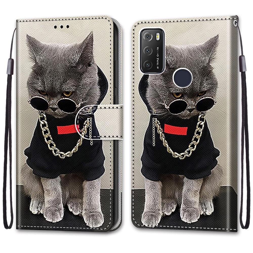 Painted Leather Flip Phone Case For Xiaomi Redmi 8 9 9A 9C 9T Redmi 10 Lion Cat Butterfly Wallet Card Holder Stand Book Cover Colorful PU Leather Wallet Flip Cover Shockproof Card Slots Holder Side Pocket Magnetic Closure Stylish Case