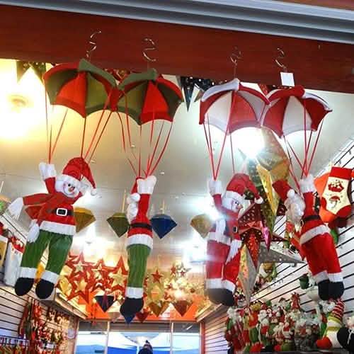 Parachute Snowman Santa Claus Ornament