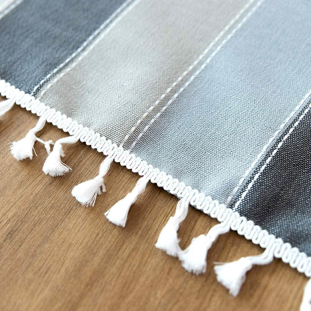 Patchwork Fringed Linen Tablecloth