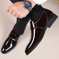 Patent Leather Shoes for Men Business Shoes Casual Point Toe Slip on Loafers for Men Luxury Party Wedding Plus Size Shoes