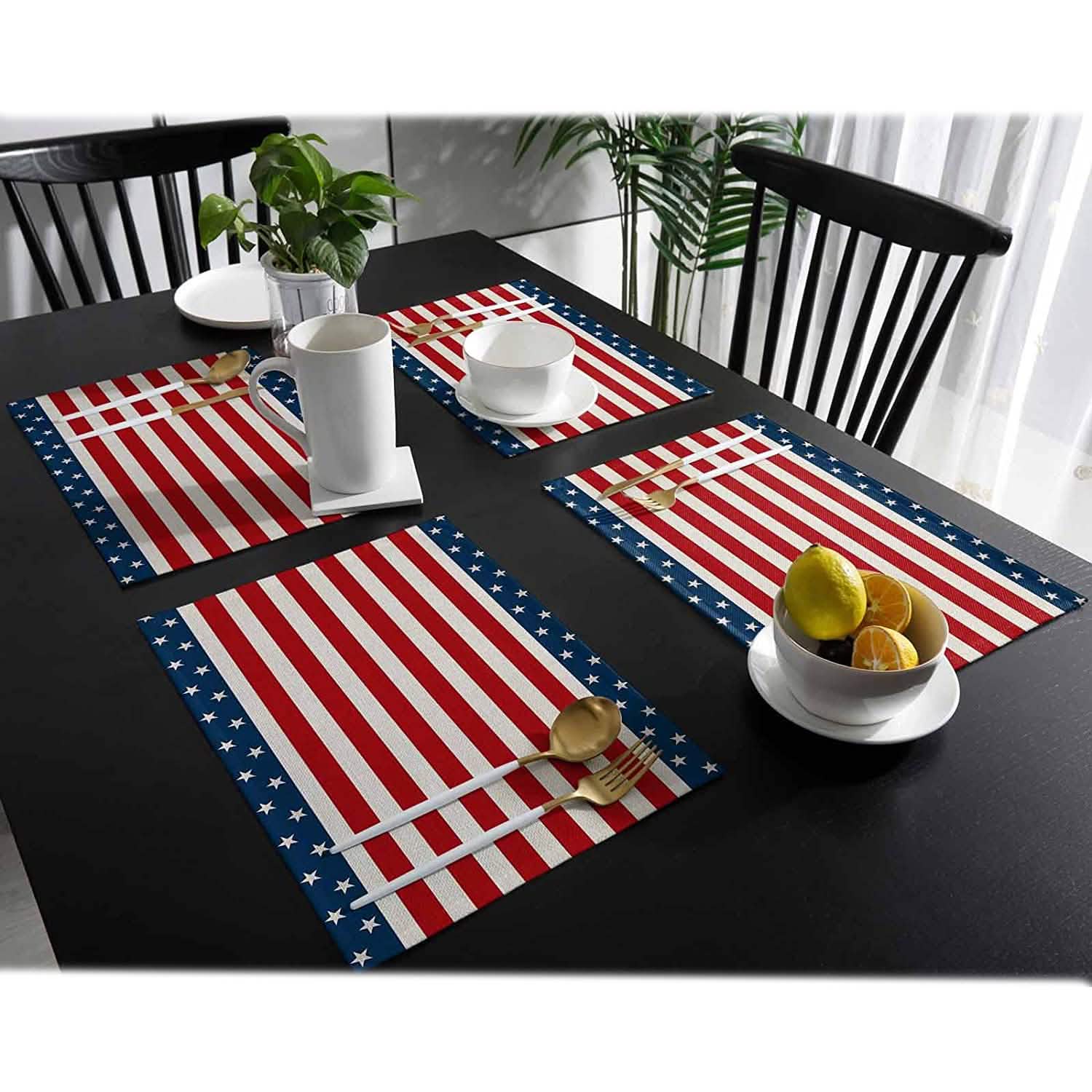 Patriotic Stars Placemats Set