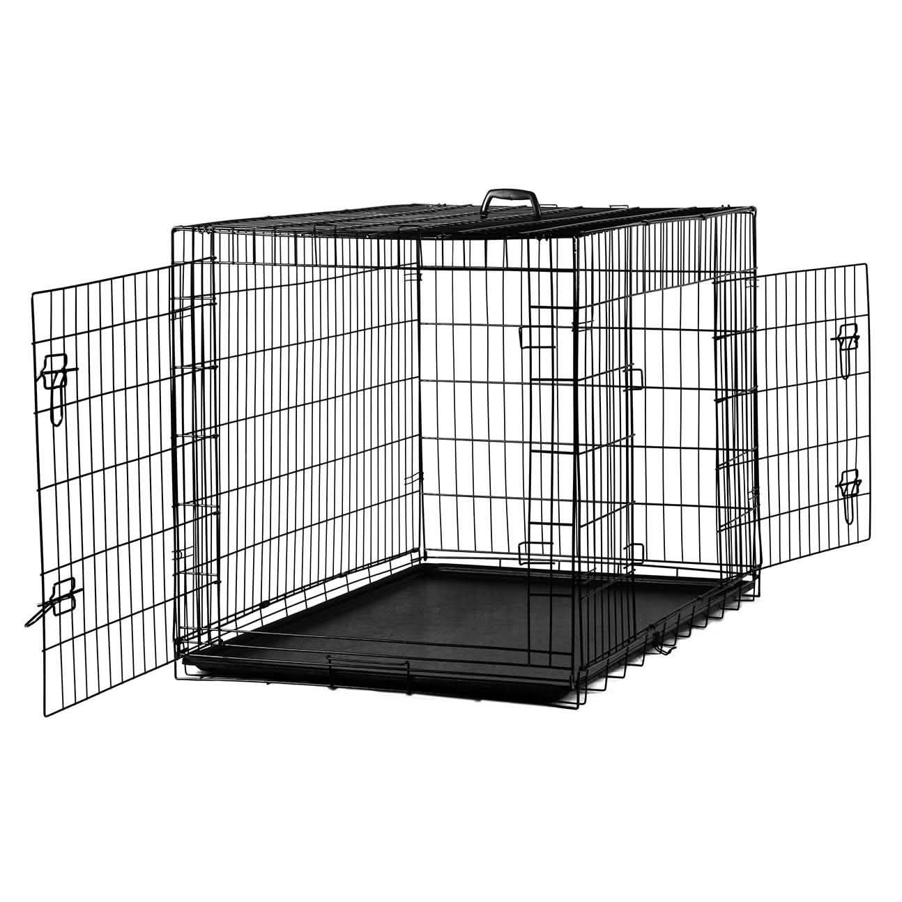 Paws & Pals Double Door Wire Dog Crate with Tray