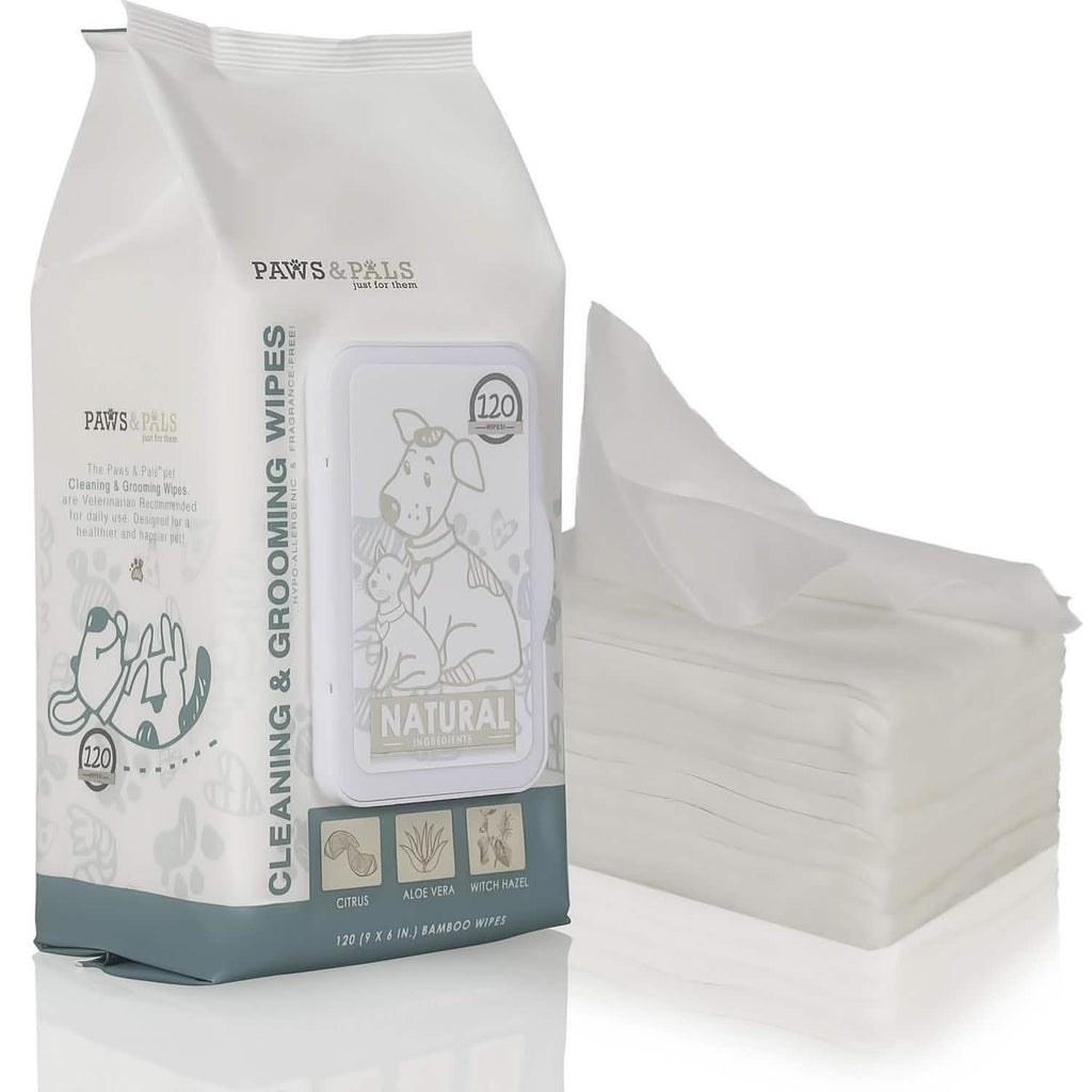 Paws & Pals Pet Grooming Wipes Hypo-Allergenic Cleansing and Deodorizing