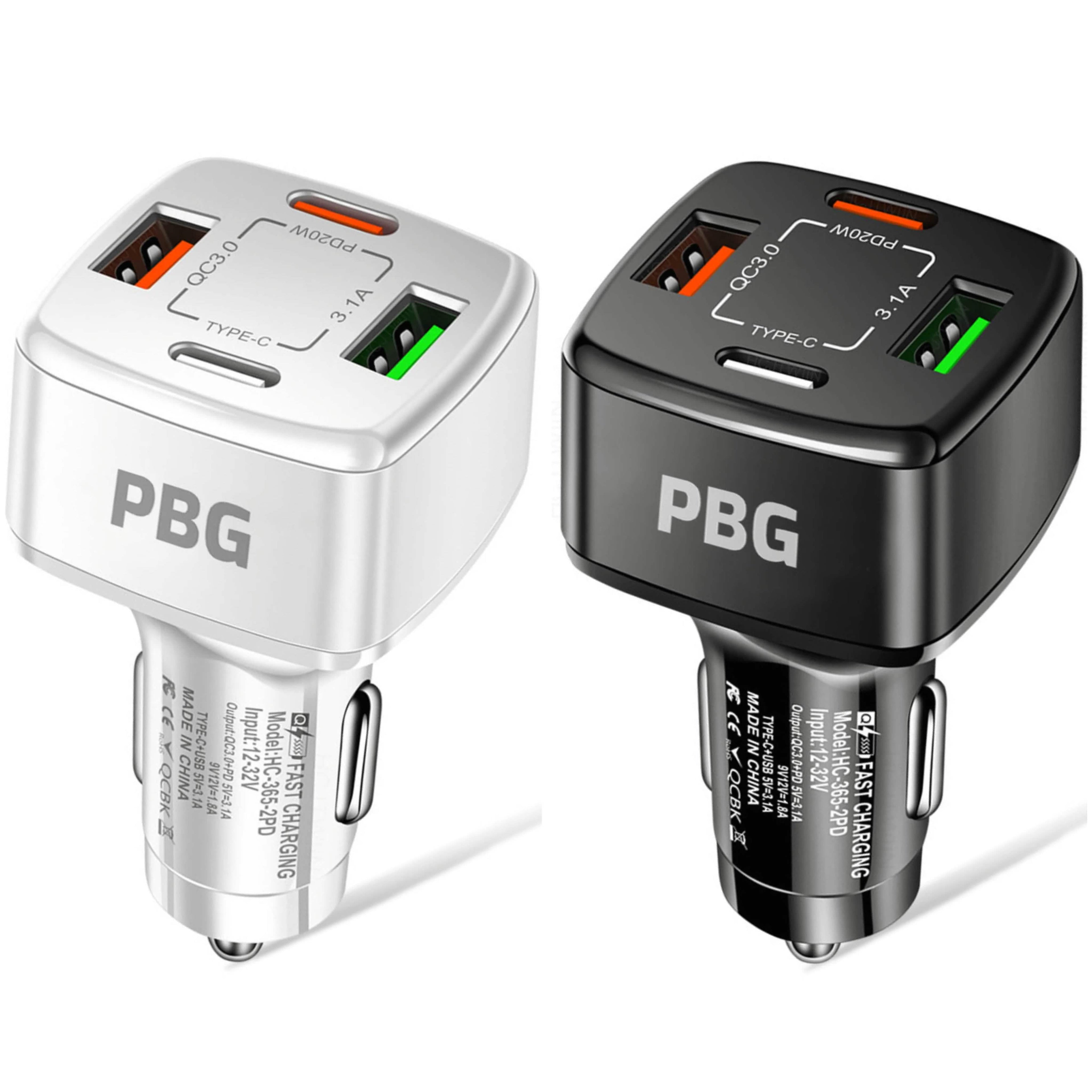 PBG 4 Port Car Charger 2 PD Ports and 2 USB Ports