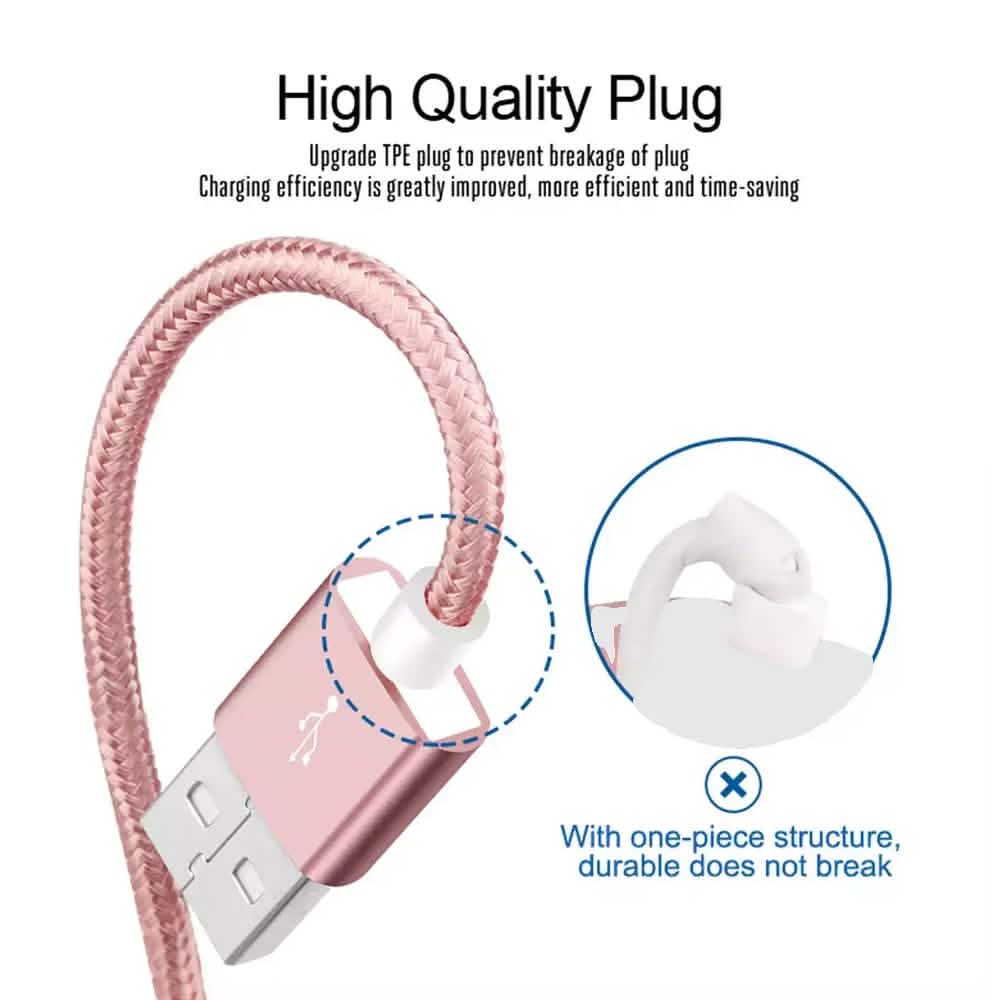 PBG XL 10Ft. Lightning Cable's Nylon Woven Protection