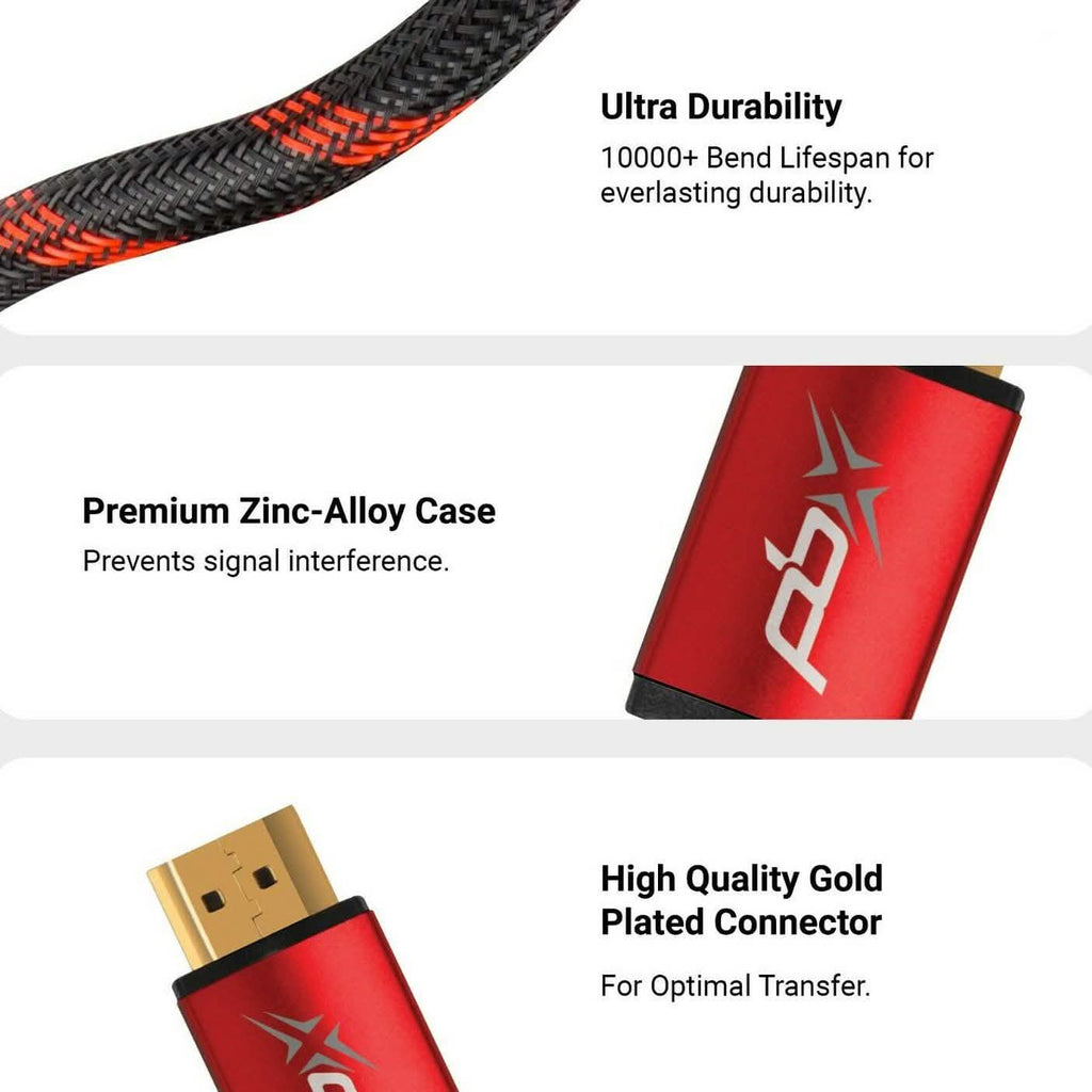 PBX 4K HDMI 2.0 Cable High Speed 18Gbps Braided Cord