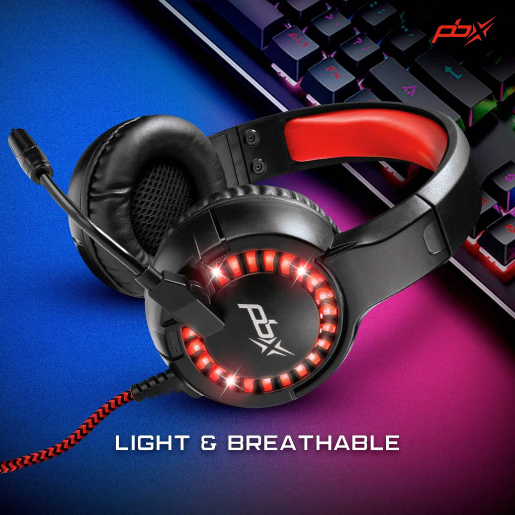 PBX INFERNO H8 Wired LED Headset with Boom Microphone and Noise-Reduction
