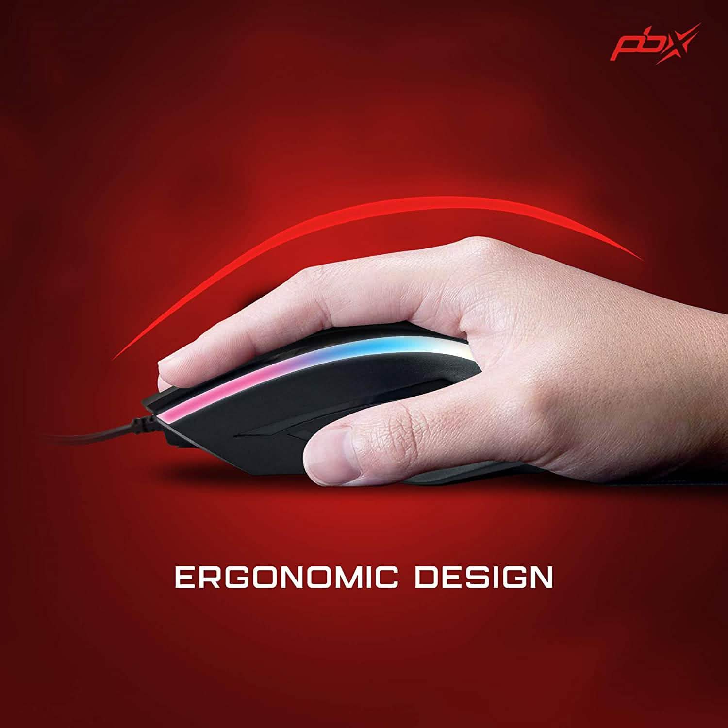 PBX Soldier Wired Gaming Mouse with 4 Optimized Buttons, 3 Levels of DPI