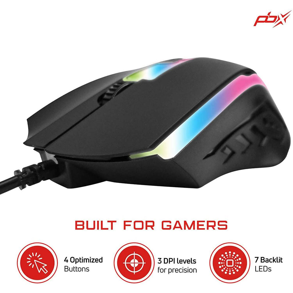 PBX Soldier Wired Gaming Mouse with 4 Optimized Buttons, 3 Levels of DPI