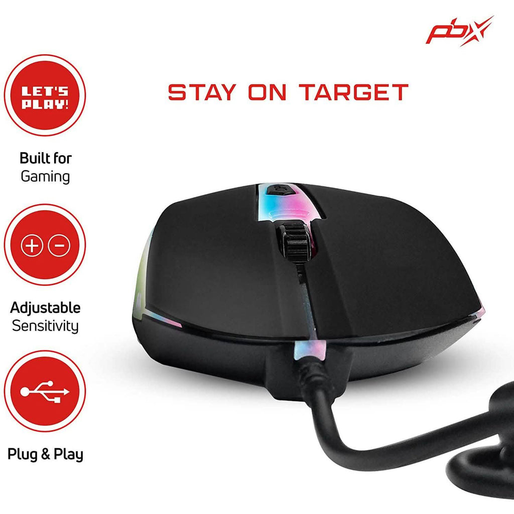 PBX Soldier Wired Gaming Mouse with 4 Optimized Buttons, 3 Levels of DPI