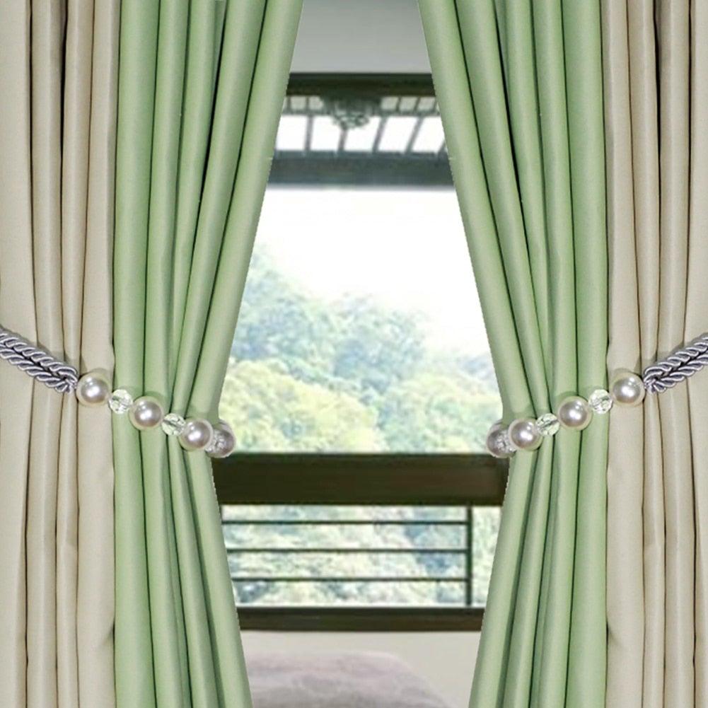Pearl Curtain Tieback Bling Pearl Bandage Accessories Curtains Holder Buckle Tie Rope Home Decorative Curtain Tieback Decorative Drapery Holdbacks Rope Holder For Home Office 53cm